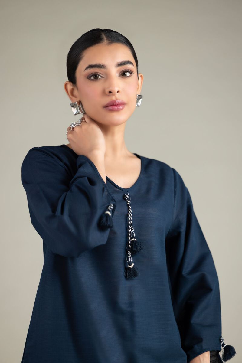 Dyed | Textured Cotton | Short Solid Kurta | USD 35.00