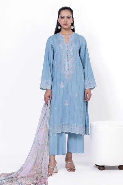 Embroidered | Textured Cotton | Tailored 3 Piece | USD 37.50