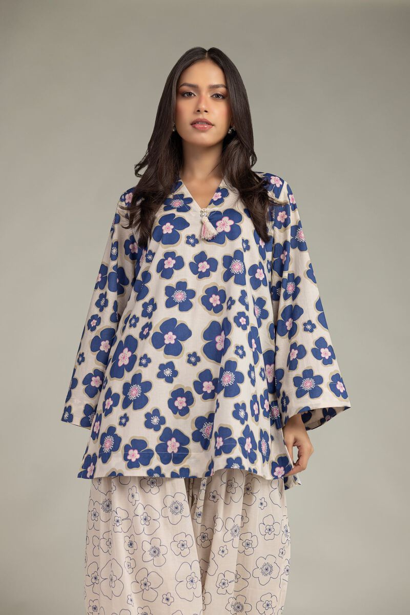 Printed | Cambric | Floral V-Neck Kurta | USD 35.00