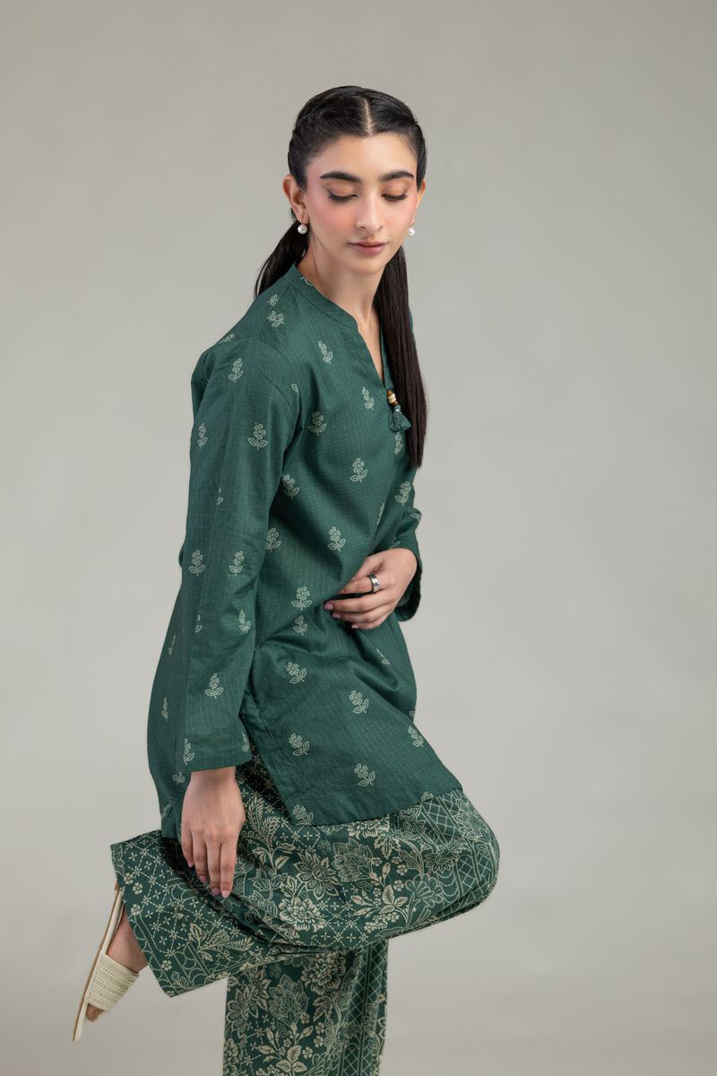 Printed | Cotton Dobby | Green Cotton Kurta | USD 30.00