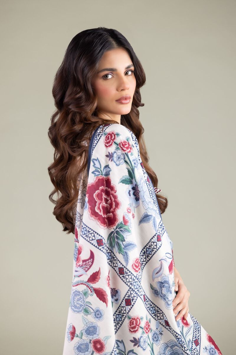 Embroidered | Textured Cotton | Floral Geometric Dupatta | USD 25.00