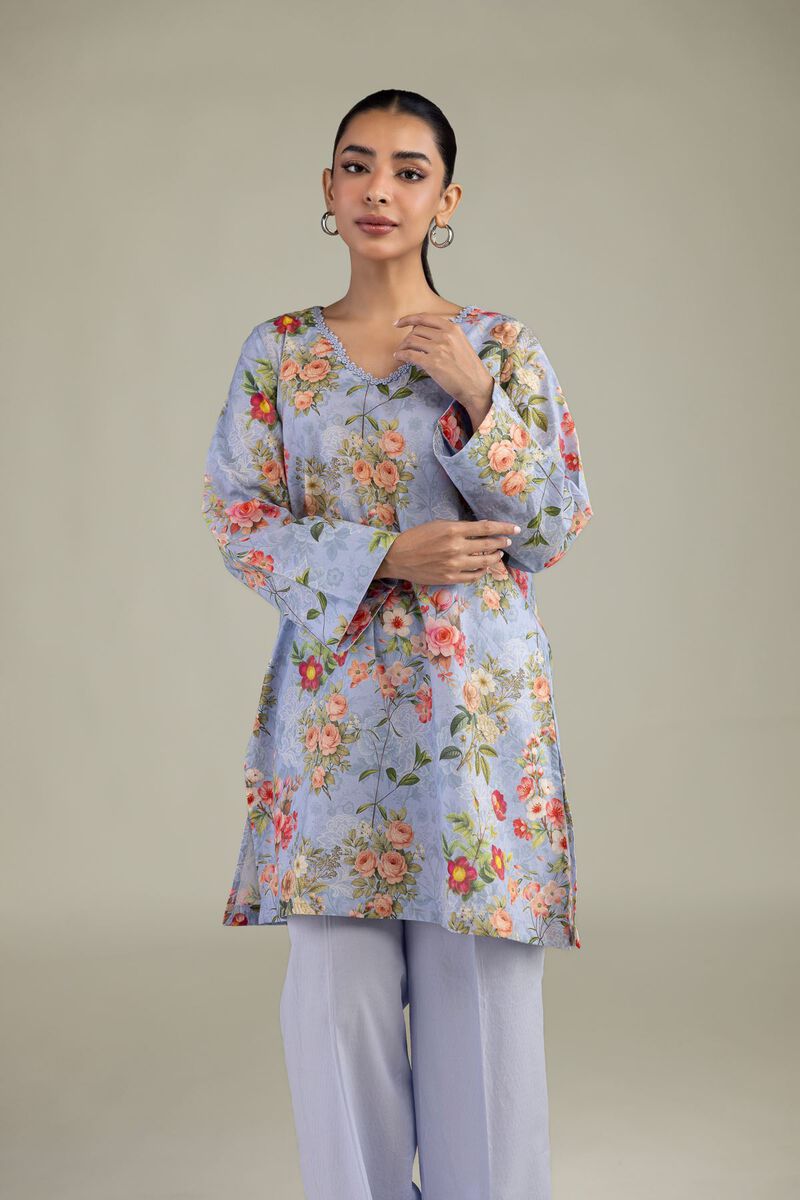 Printed | Cotton Dobby | Blue Floral Kurta | USD 35.00