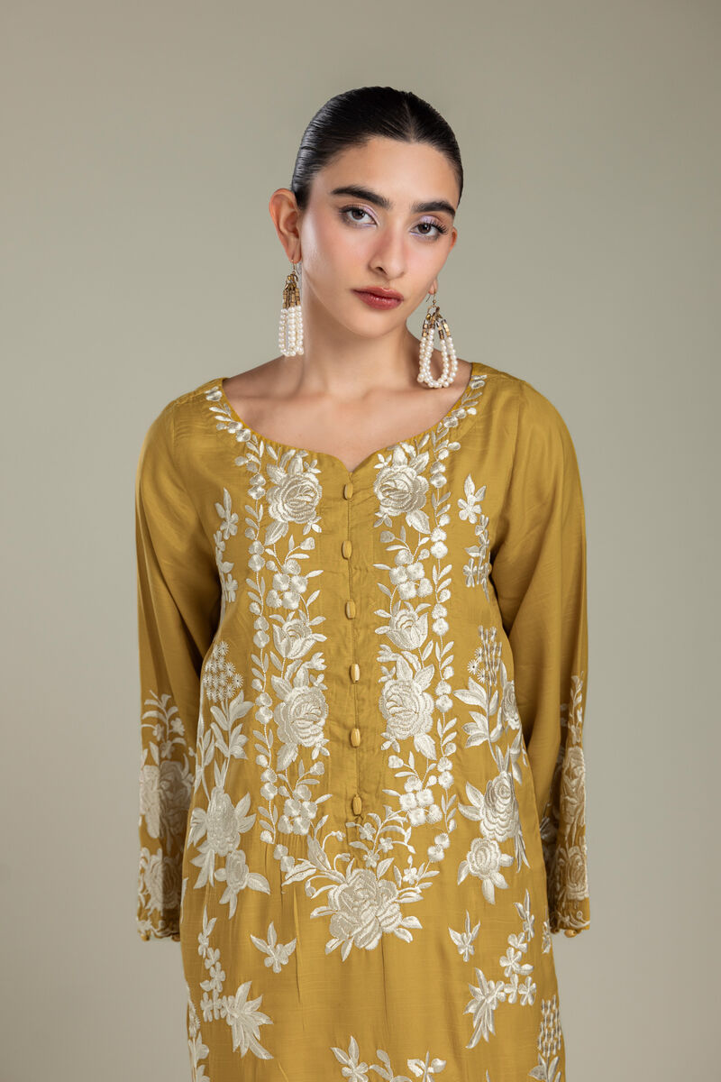 Embroidered | Raw Silk | Longline Silk Kurta | USD 85.00