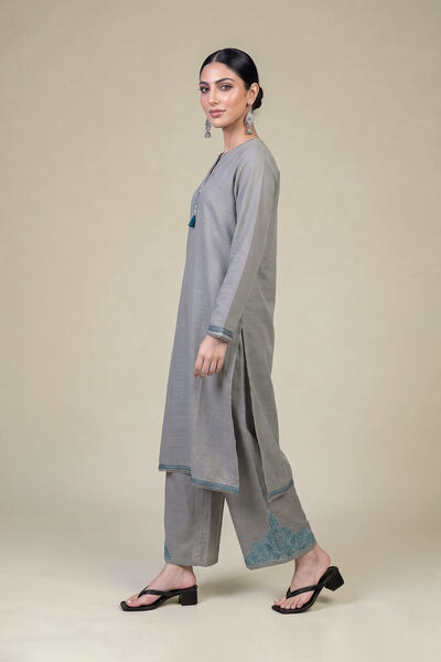 Embroidered | Light Khaddar | Gray Khaddar Pants | USD 35.00