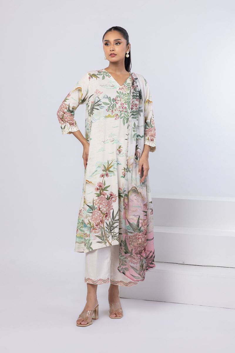 Embroidered | Dull Raw Silk | Pants | USD 5.40