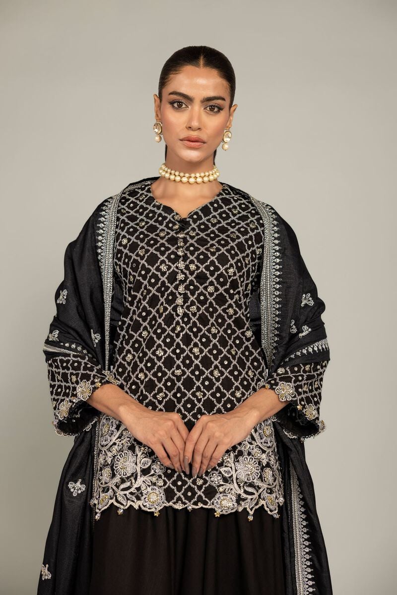 Raw Silk | Black Co-ord Set | USD 155.00