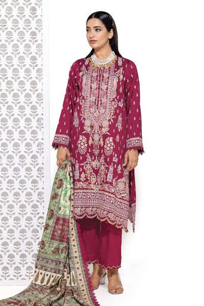 Embroidered | Cotton Satin | Tailored 3 Piece | USD 42.50