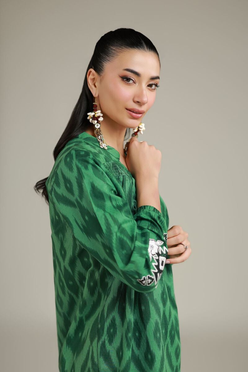 Embroidered | Cotton Dobby | Green Cotton Kurta | USD 30.00