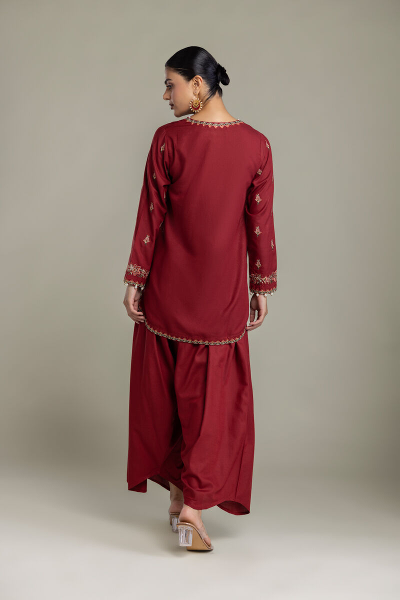 Embroidered | Raw Silk | Floral Silk Kurta | USD 70.00
