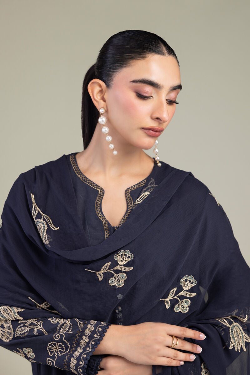 Embroidered | Chiffon | Floral Chiffon Dupatta | USD 40.00