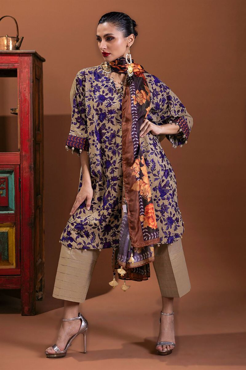 Cotton Zari Jacquard | Embroidered | Fabrics 3 Piece | USD 16.80