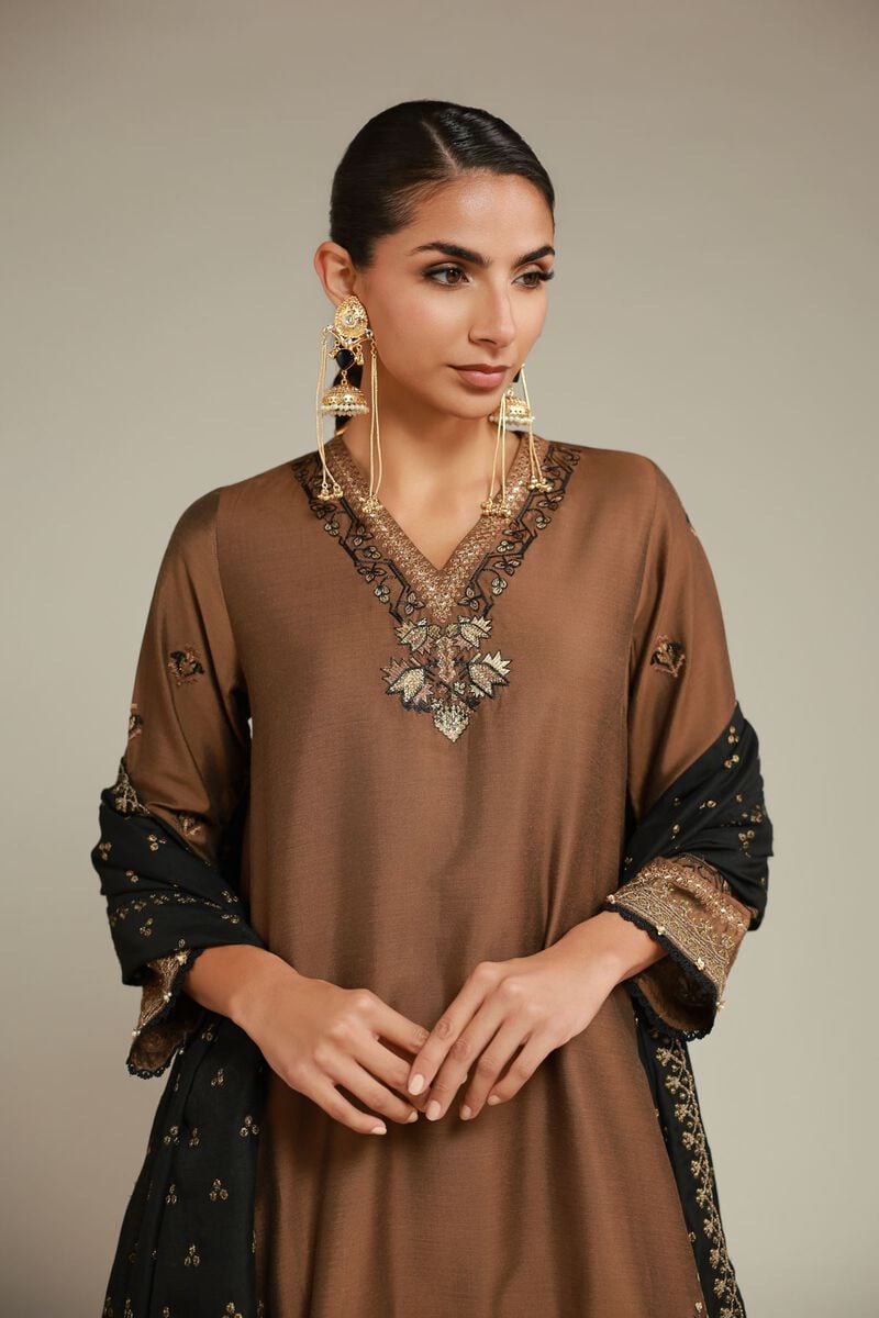 Embroidered | Raw Silk | 3 Piece Co-ord Set | USD 125.00