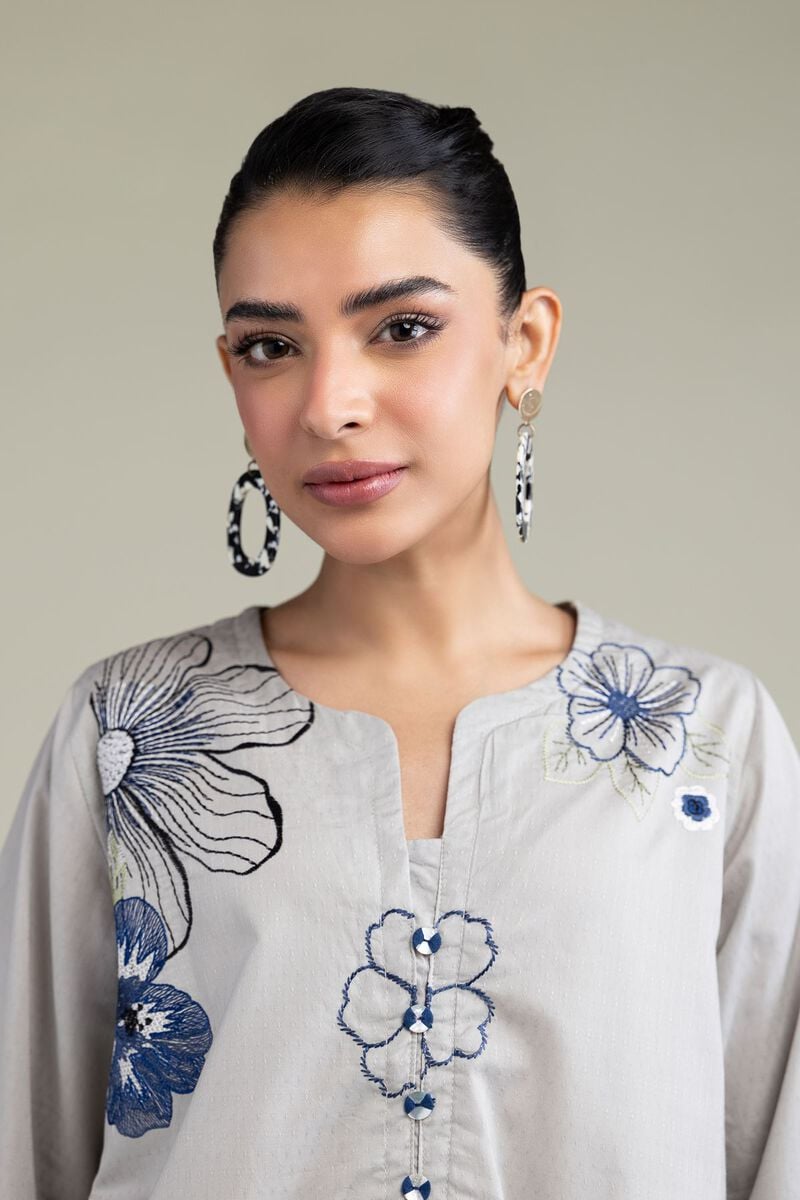 Embroidered | Cotton Dobby | Floral Cotton Kurta | USD 35.00