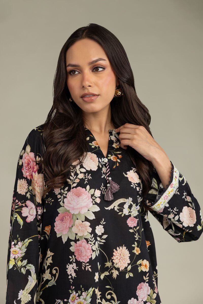 Printed | Cambric | Black Cambric Kurta | USD 35.00