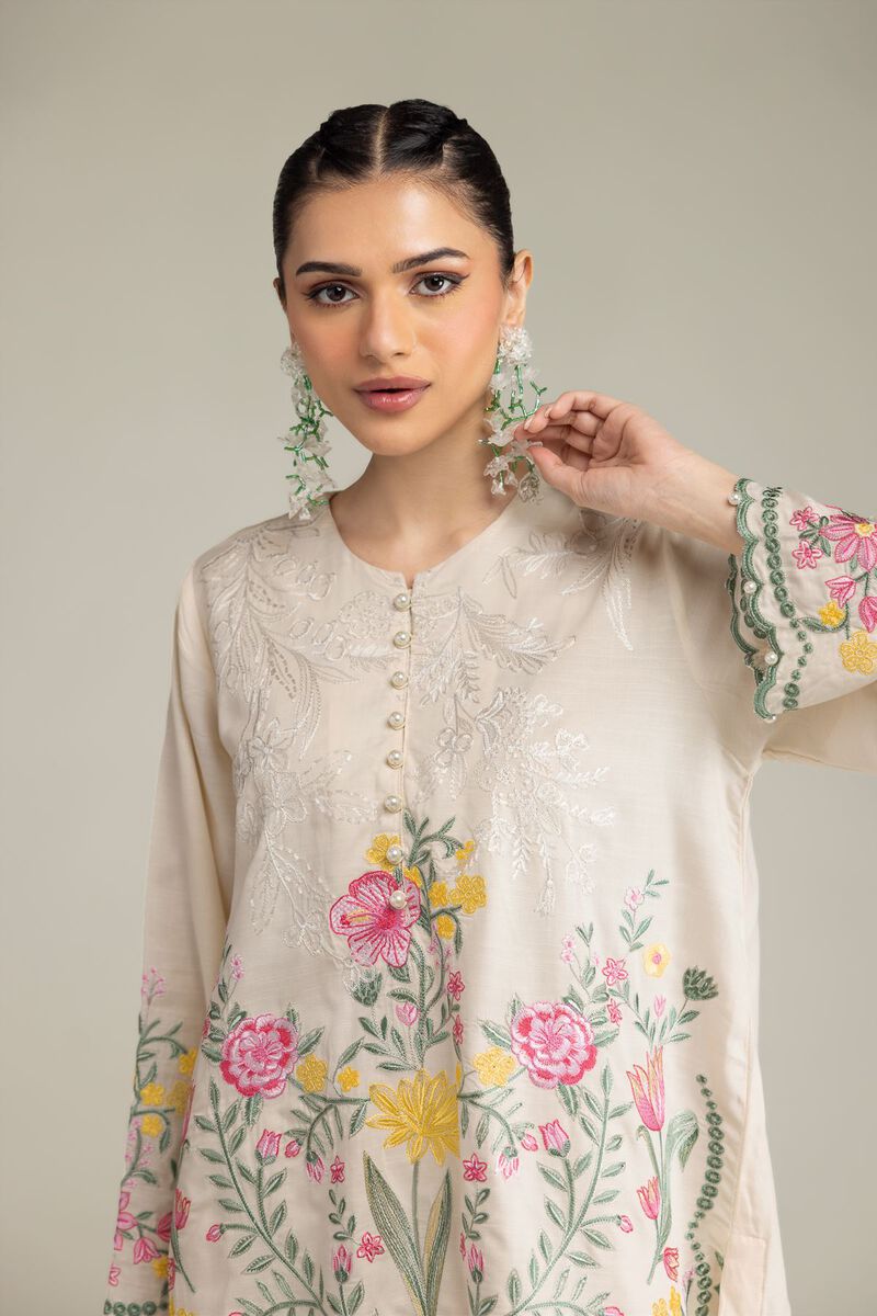 Embroidered | Raw Silk | Short Silk Kurta | USD 60.00