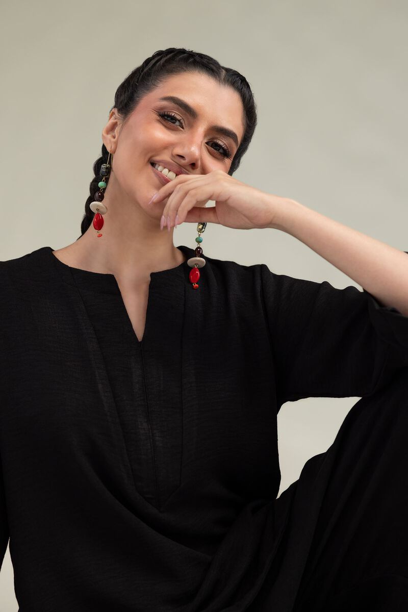 Dyed | Crepe Georgette | Solid Black Tunic | USD 40.00
