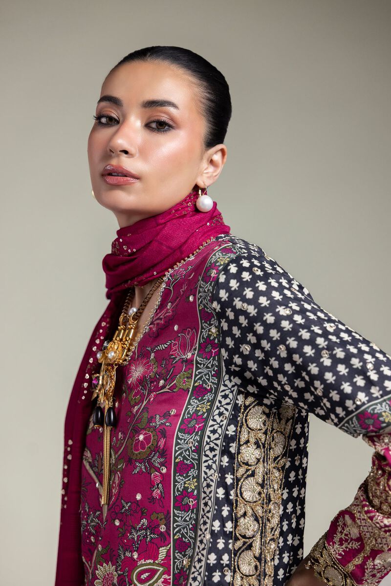 Embroidered | Raw Silk | Printed 3-Piece Set | USD 155.00