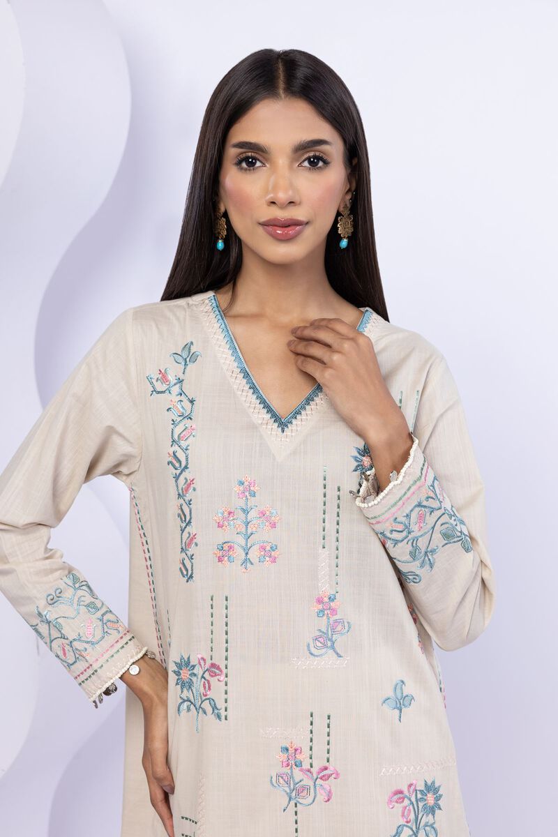 Embroidered | Crosshatch Poplin | Kurta | USD 17.50