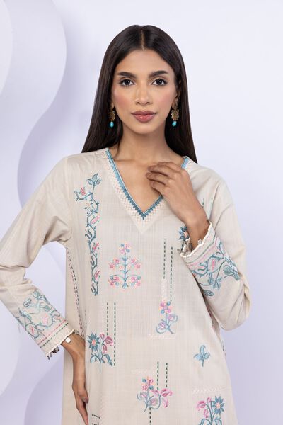 Embroidered | Crosshatch Poplin | Kurta | USD 35.00
