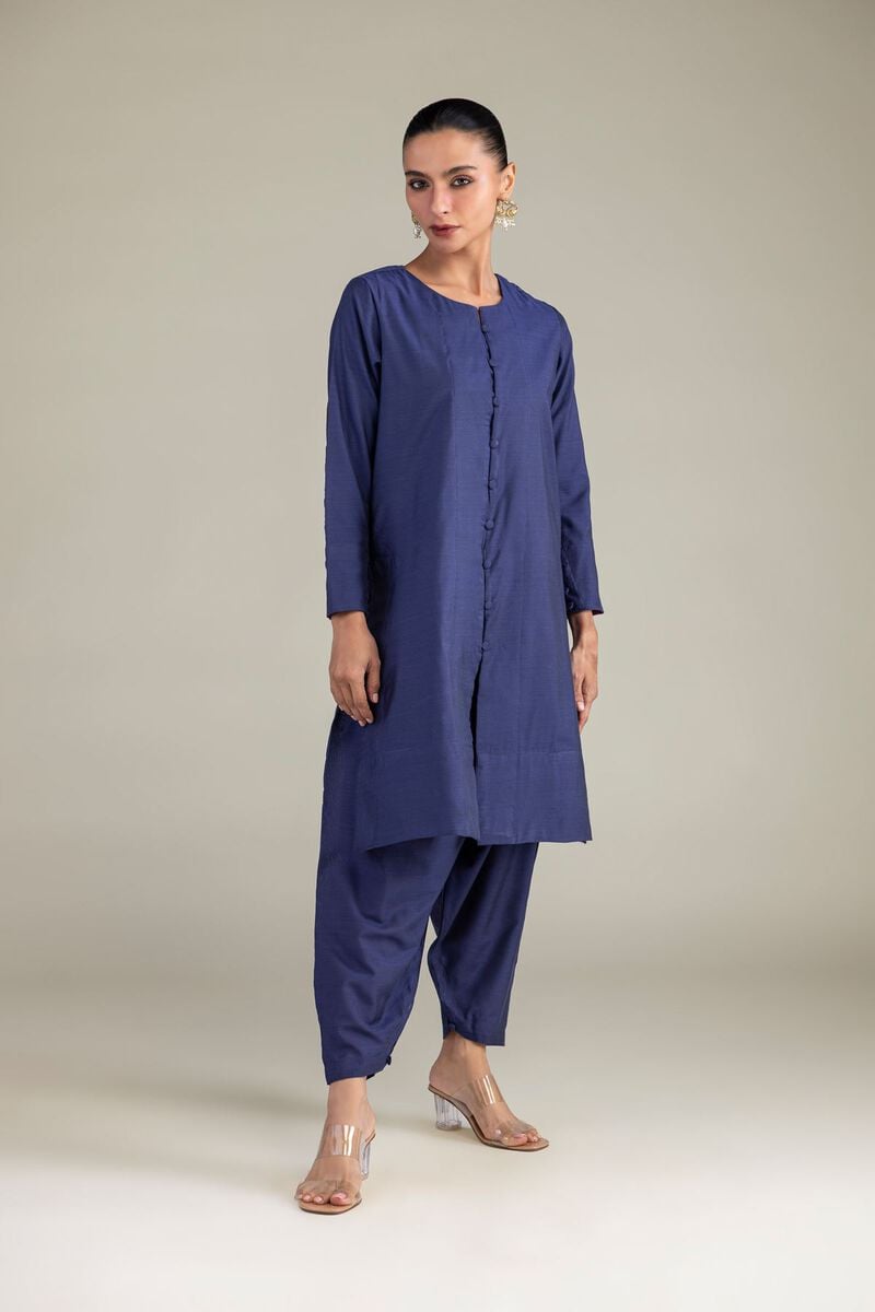 Dyed | Textured Raw Silk | Solid Silk Shalwar | USD 30.00