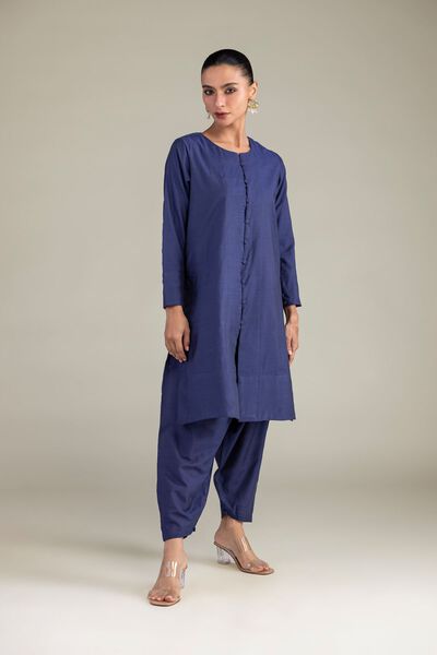 Dyed | Textured Raw Silk | Solid Silk Shalwar | USD 30.00