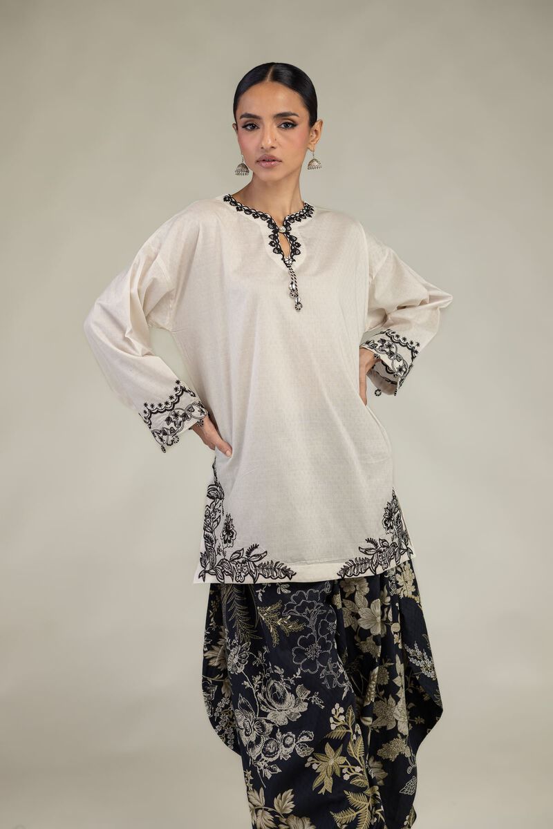 Embroidered | Cotton Dobby | Floral Short Kurta | USD 40.00