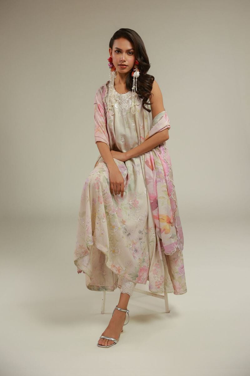 Embroidered | Raw Silk | Sleeveless 3-piece Set | USD 155.00