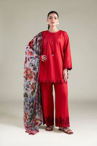 Embroidered | Cotton Dobby | Pants | USD 35.00