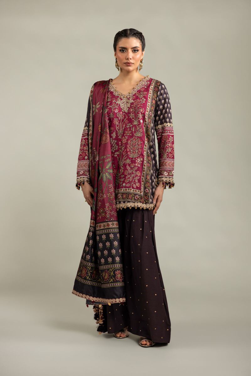 Embroidered | Raw Silk | 3-Piece Co-ord Set | USD 155.00