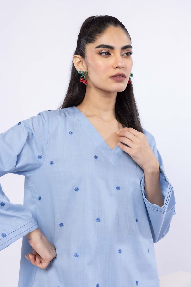 Embroidered | Crosshatch Poplin | Kurta | USD 12.50