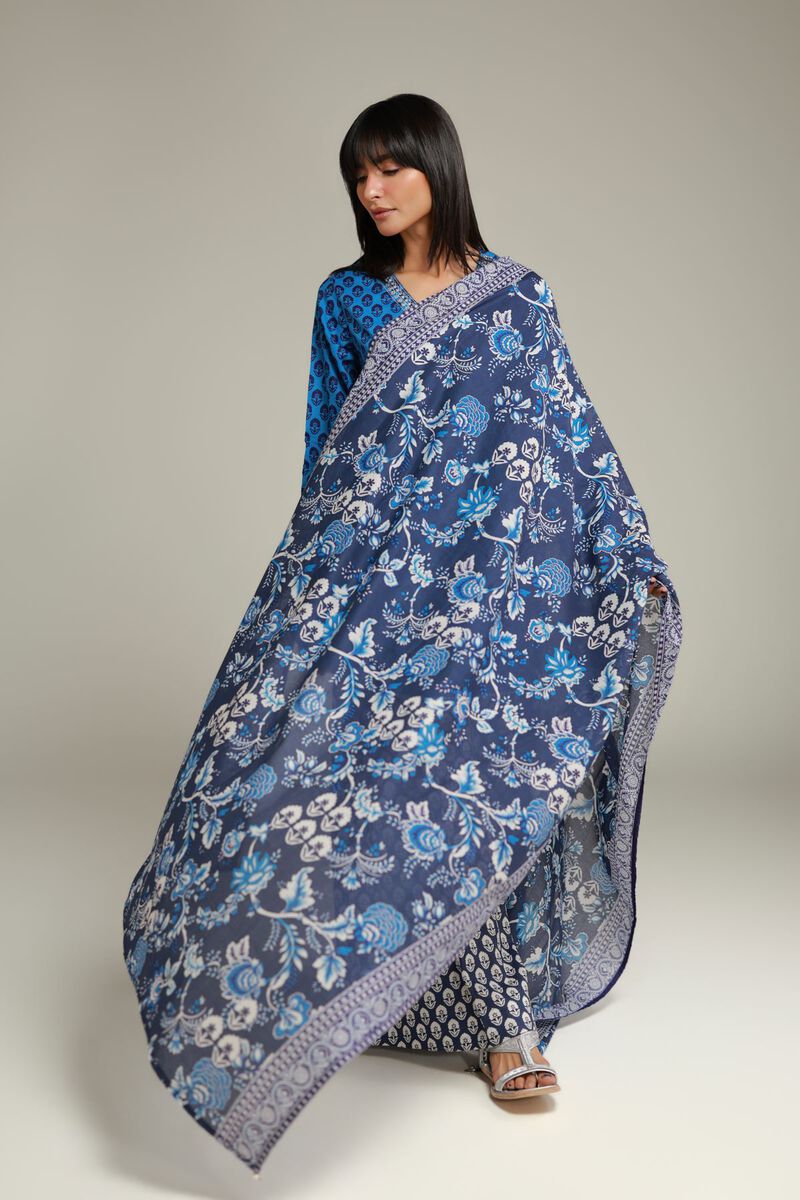 Embroidered | Lawn | Navy Lawn Dupatta | USD 25.00