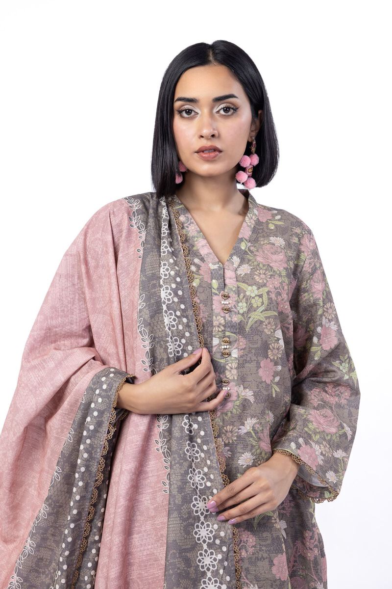 Printed | Textured Cotton | Tailored 3 Piece | USD 45.00
