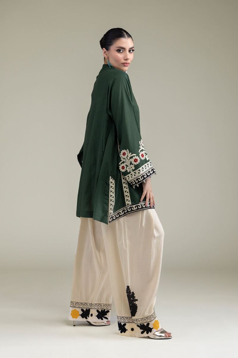 Embroidered | Raw Silk | Silk Floral Shalwar | USD 35.00