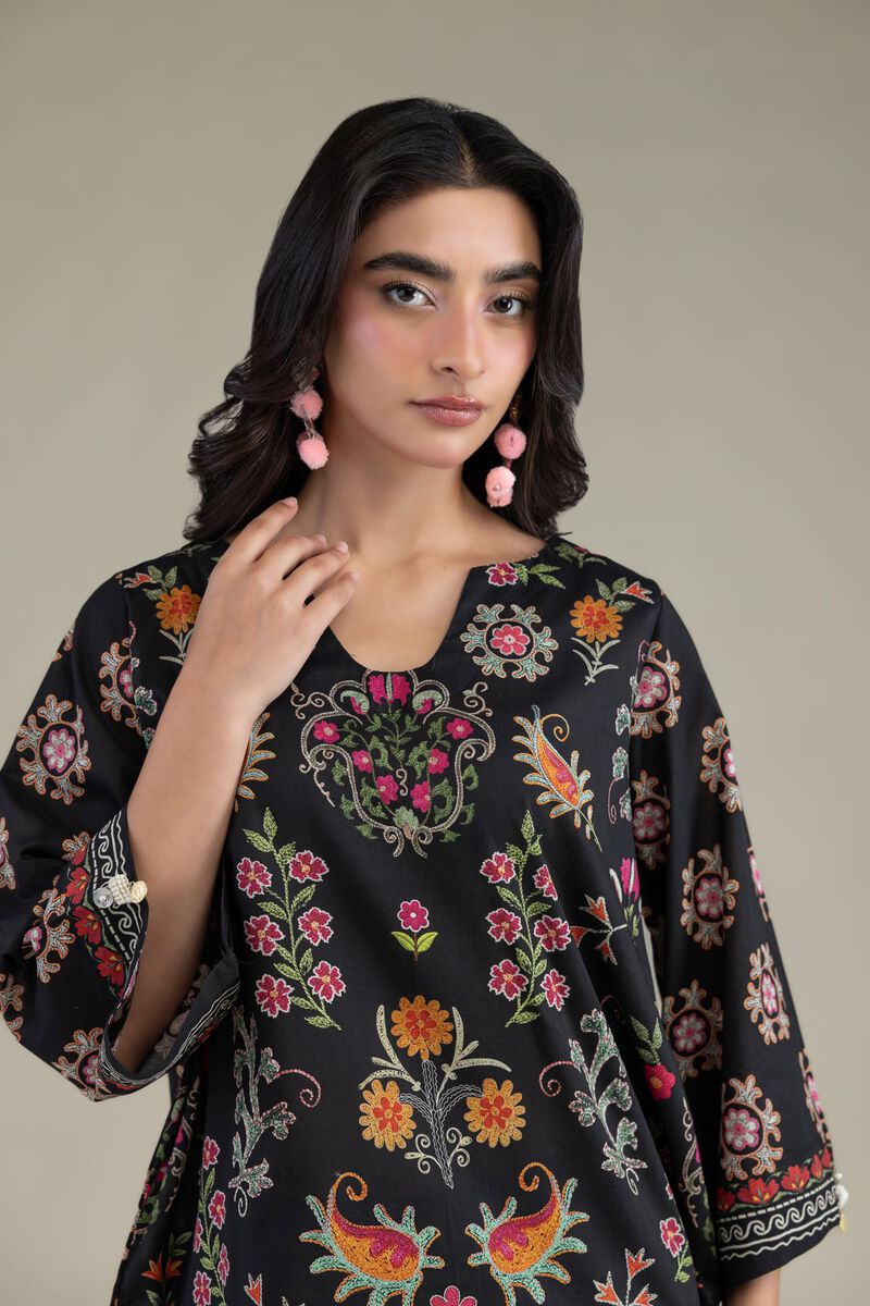 Printed | Cambric | Black Cambric Kurta | USD 35.00