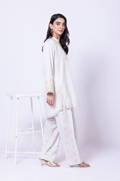 Embroidered | Dull Raw Silk | Pants | USD 10.00