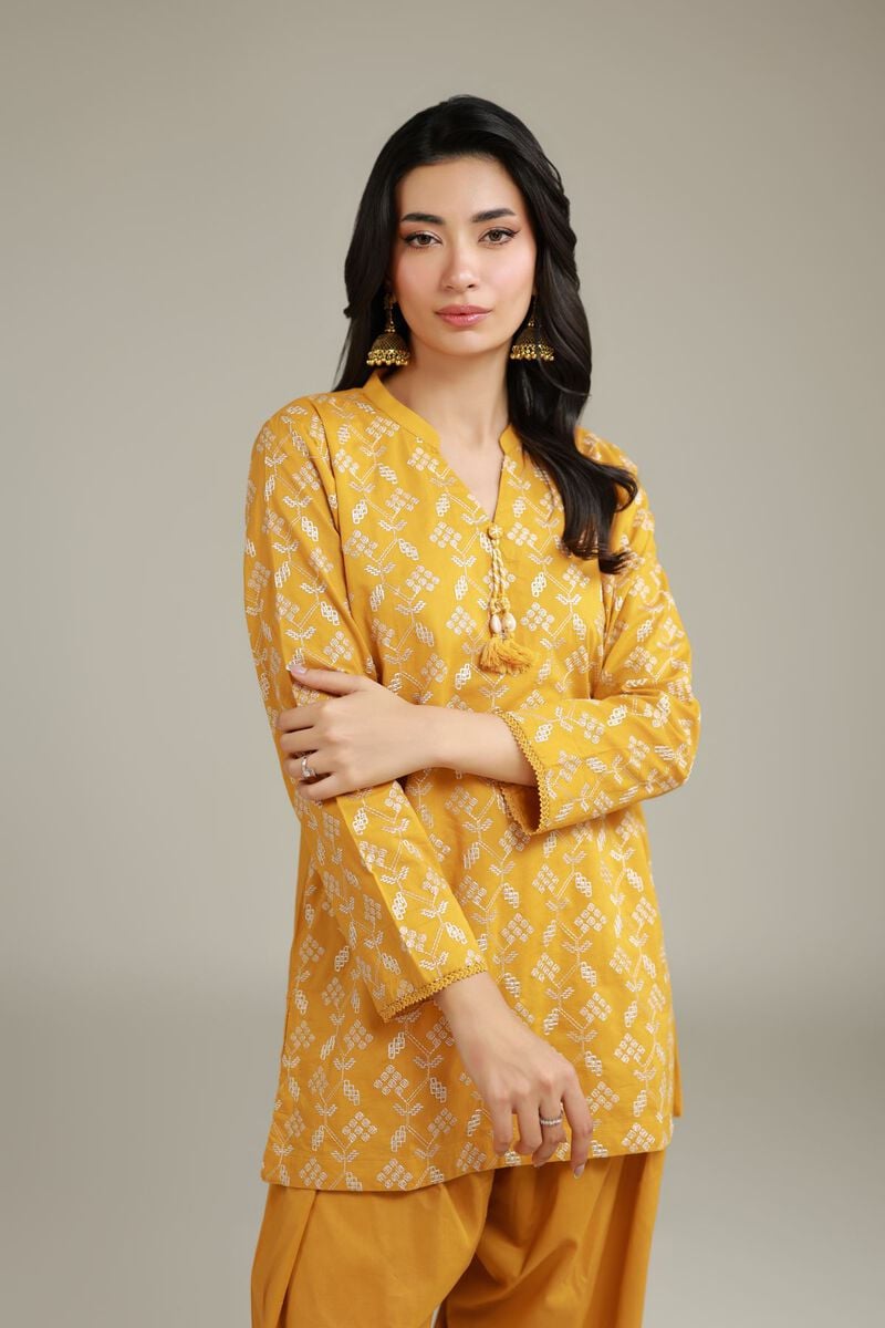 Embroidered | Cambric | Cambric V-Neck Kurta | USD 40.00