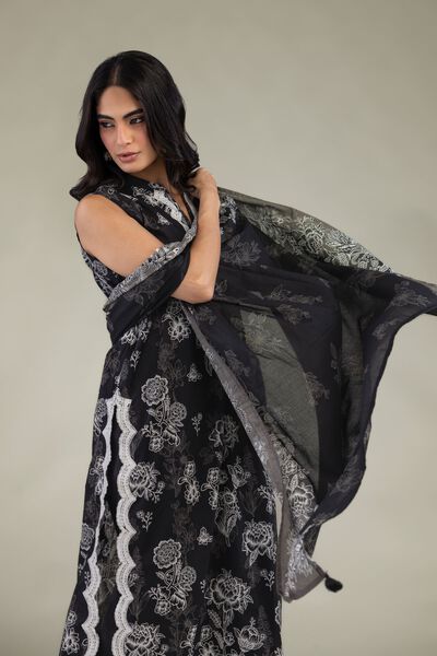 Embroidered | Lawn | Black Lawn Dupatta | USD 30.00