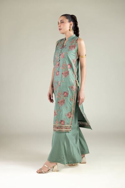 Embroidered | Raw Silk | Pants | USD 30.00