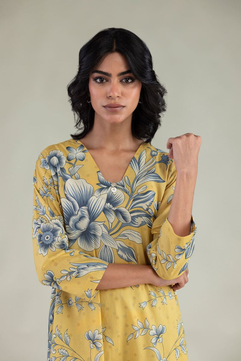 Embroidered | Cambric | Floral Longline Kurta | USD 35.00