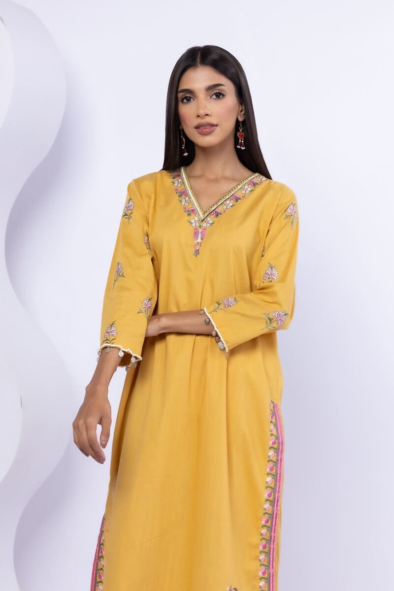 Embroidered | Crosshatch Poplin | Kurta | USD 20.00