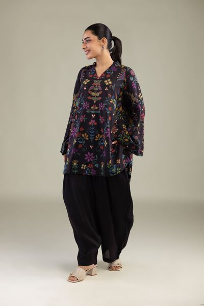 Printed | Textured Weave | Solid Black Shalwar | USD 30.00