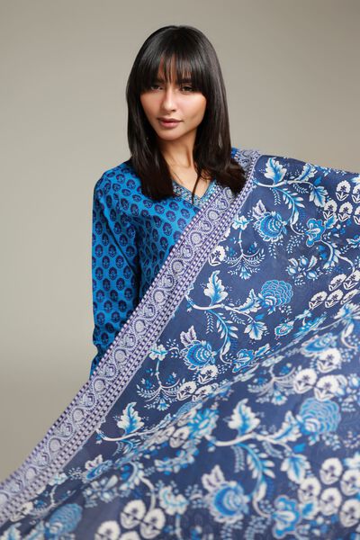 Embroidered | Lawn | Navy Lawn Dupatta | USD 25.00