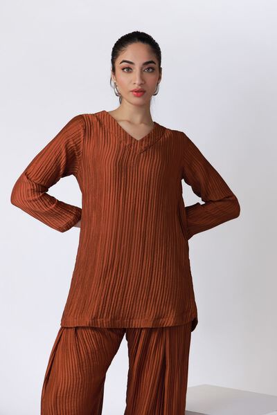Dyed | Ripple Crinkle | Kurta | USD 25.00