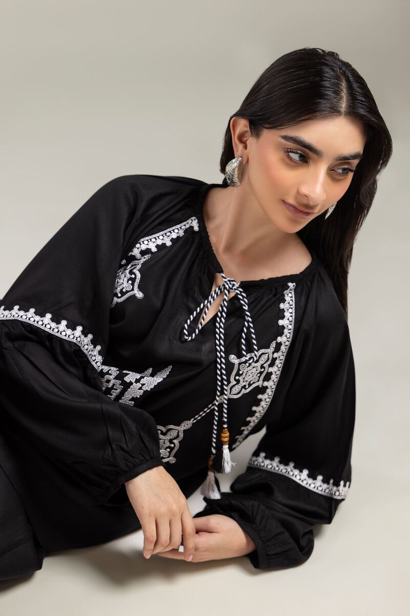 Embroidered | Viscose Crepe | Blouse | USD 40.00