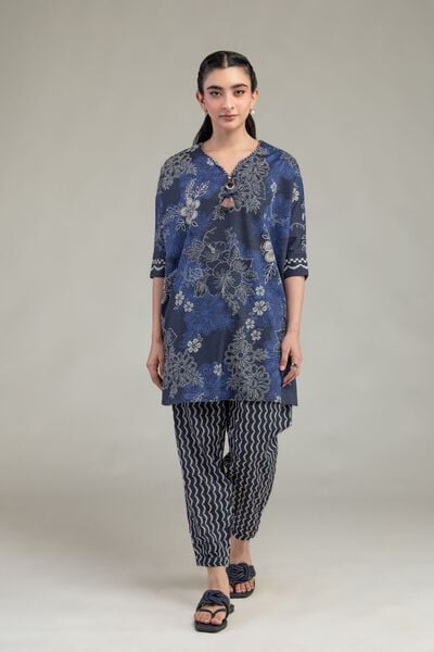 Printed | Cotton Dobby | Cotton Navy Shalwar  | USD 30.00