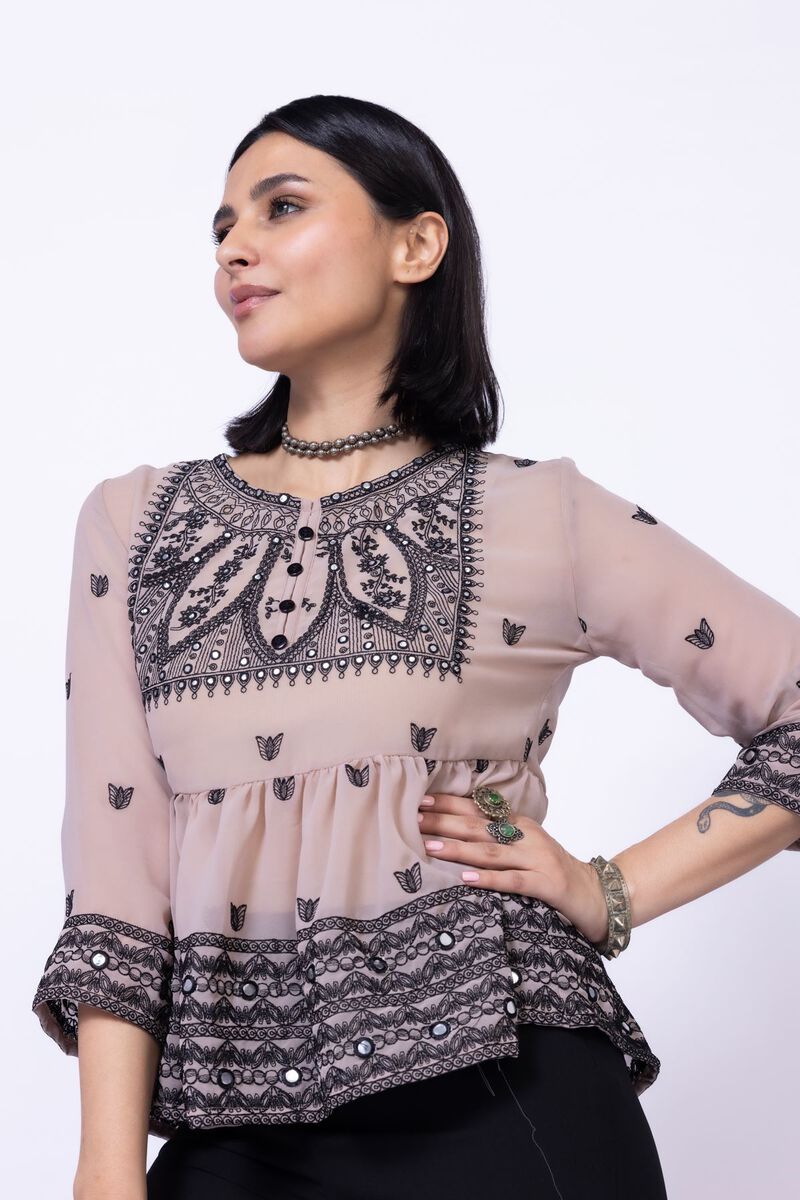 Embroidered | Georgette Chiffon | Blouse | USD 9.00