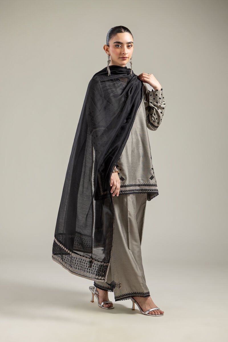 Cotton Net | Black Cotton Dupatta | USD 35.00