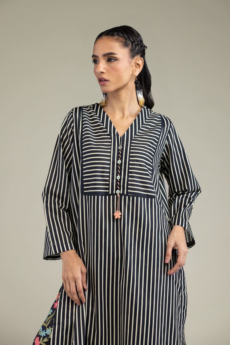 Printed | Cambric | V-Neck Longline Kurta | USD 30.00
