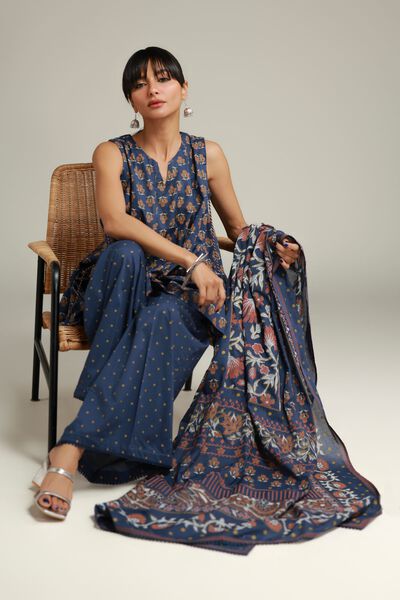 Printed | Cambric | Floral Sleeveless Kurta | USD 35.00