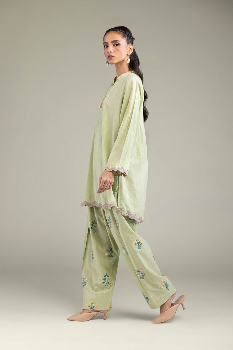 Embroidered | Textured Cotton | Floral Cotton Shalwar | USD 45.00